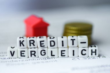 Almanca kelime kredi karşılaştırma alfabe bloklar tarafından kurulan: Kreditvergleich