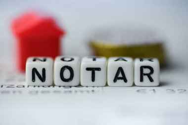 Almanca kelime noter tarafından alfabe blok oluşan: noter