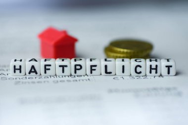 Almanca kelime sorumluluk kurdu tarafından alfabe blok: Haftpflicht