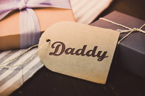 Daddy Letter Happy fathers day present gift hipster vintage man — Stock Photo, Image