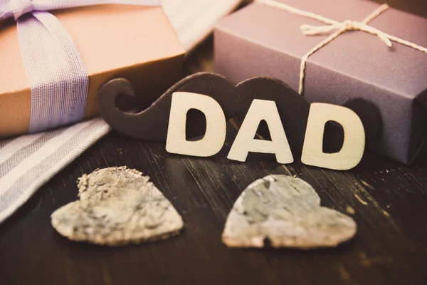 Dad Letter Happy fathers day present gift hipster vintage man — Stock Photo, Image