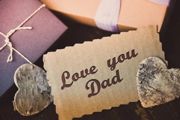 Te quiero Papa Carta Feliz día del padre regalo regalo hipster vintage hombre — Foto de Stock