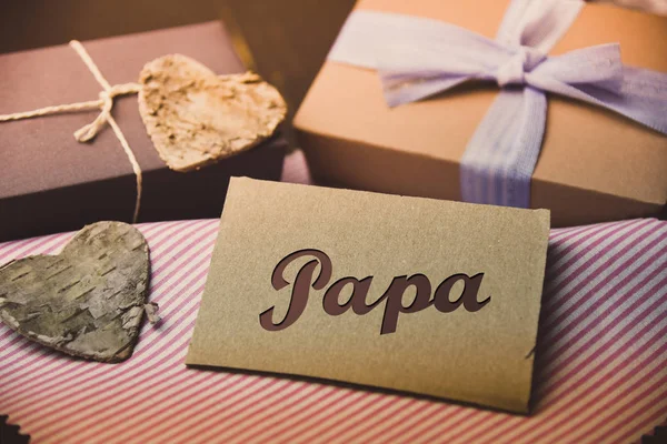 Carta Alemana Papá Feliz día de los padres regalo hipster vintage hombre Papa — Foto de Stock