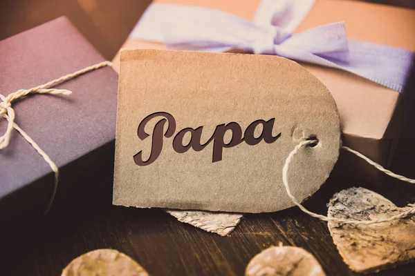 Carta Alemana Papá Feliz día de los padres regalo hipster vintage hombre Papa — Foto de Stock