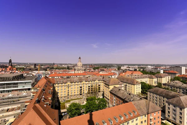 Panorama do horizonte da cidade em Dresden, Saxônia, Alemanha, Europa . — Fotografia de Stock