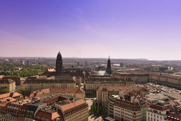 Panorama do horizonte da cidade em Dresden, Saxônia, Alemanha, Europa . — Fotografia de Stock