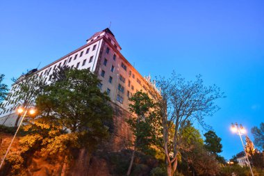 Altenburg Almanya-Mayıs 2018: etkileyici ikamet kalenin önünde mavi yaz göğün