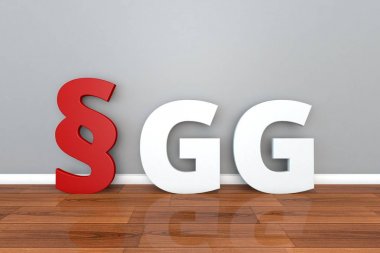 Almanya Federal Cumhuriyeti temel yasa Alman hukuk Gg kısaltması 3d çizim