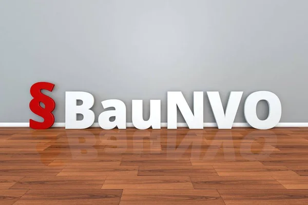 German Law BauNVO abbreviation for Verordnung ueber die bauliche Nutzung der Grundstuecke 3d illustration — Stockfoto