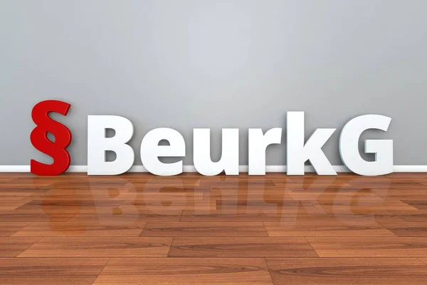 Niemieckie prawo Beurkg skrót dla ilustracji Beurkundungsgesetz 3d — Zdjęcie stockowe