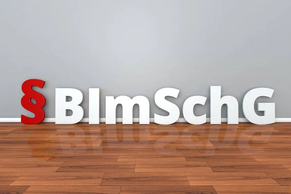 German Law BImSchG abbreviation for Law for protection against harmful environmental effects caused by air pollution, noise, vibration and similar processes 3d illustration