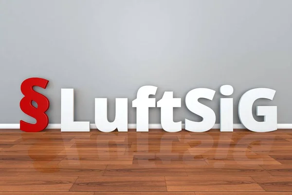 Немецкое право LuftSiG Аббревиатура Закона об авиационной безопасности 3d иллюстрация Luftsicherheitsgesetz — стоковое фото
