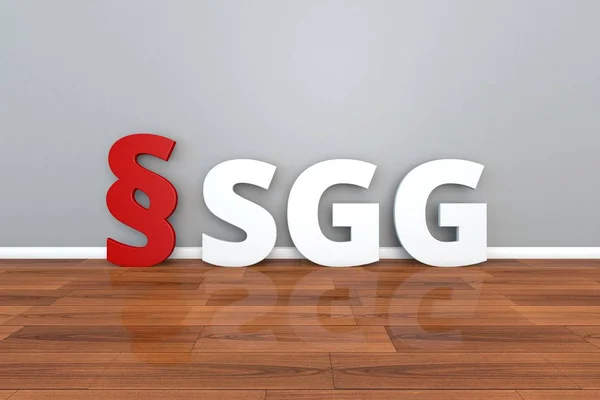 Diritto tedesco SGG abbreviazione per Sozialgerichtsgesetz 3d illustrazione — Foto Stock