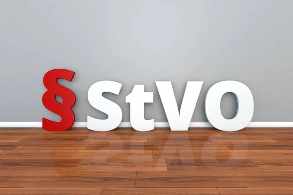 Almanca hukuk Stvo kısaltma yol trafik düzenlemeler için 3d çizim Strassenverkehrs-Ordnung