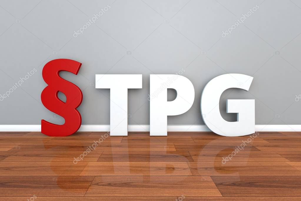 German Law TPG abbreviation for Law on the donation, removal and transfer of organs and tissues 3d illustration