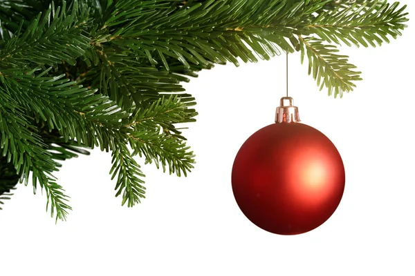 Geïsoleerde kerstboom Decoratie kerstboom witte achtergrond Rechtenvrije Stockfoto's