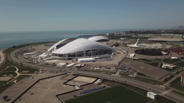 Sochi Abril 2018 Fotografía Aérea Sobre Estadio Fisht Que Acogerá — Vídeo de stock