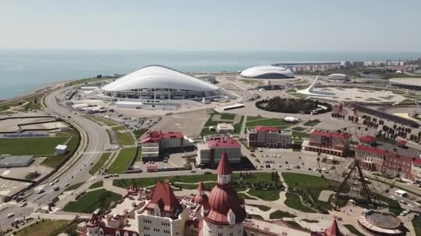 Sotsji April 2018 Luchtfoto Het Olympisch Stadion Fisht Sochi Park — Stockvideo