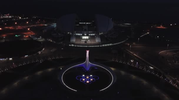 Сочи Апрель 2018 Года Летит Над Олимпийским Парком Сочи Квадрокоптере — стоковое видео