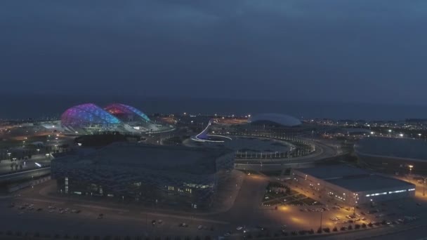 Sochi April 2018 Sochi Olympic Park Panorama Över Stadion Fisht — Stockvideo