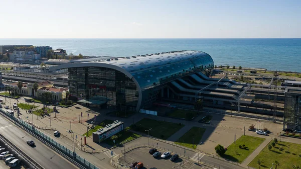 Sochi Rússia 2019 Vista Aérea Cima Estação Comboios Sochi Adler — Fotografia de Stock