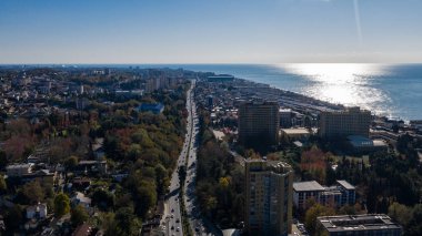 Soçi 'nin tatil köyü kuş bakışı.