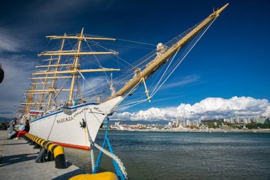 Sochi, Rusya-20.12.2018 Animatörleri kardan adam kostümleri içinde