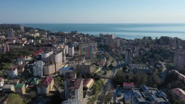 Vista Della Città Dall Alto Giorno Costa Del Mare Edificio — Video Stock