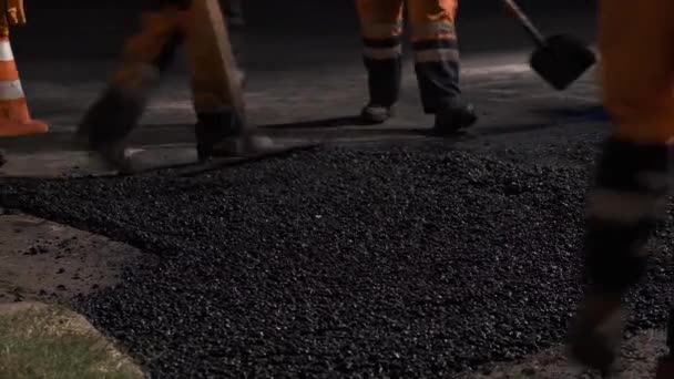 Sochi Russia 2019 Road Works Black Bitumen Construction Machine Paving — Stok video