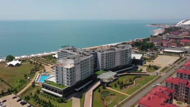 Sotschi Russland 2020 Luftbild Das Radisson Hotel Schwarzmeer Küste Sotschi — Stockvideo