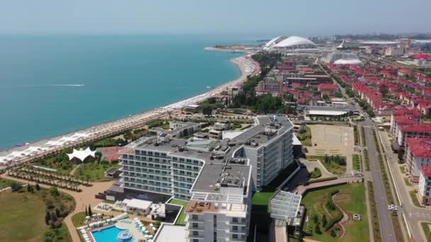 Sochi Ryssland 2020 Flygvideo Radisson Hotel Svarta Havets Kust Sotji — Stockvideo