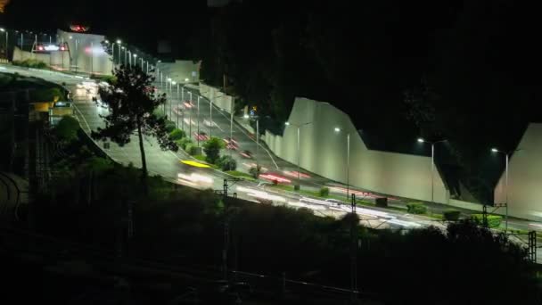 Time Lapse Videos Heavy Traffic Road Evening Lighting Route Accelerated — Stok video
