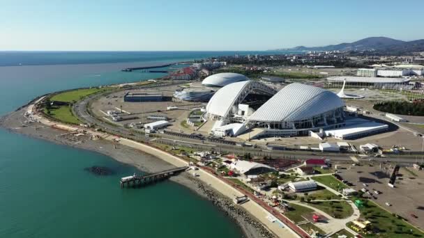 Sotschi Russland 2020 Sotschi Olympic Park Fisht Football Stadium Luftaufnahmen — Stockvideo