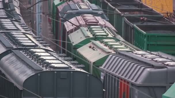 Новоросійськ Росія 2020 Залізниця Потяг Товарний Вагон — стокове відео