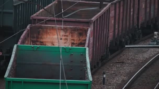 Novorossiysk Rusia 2020 Ferrocarril Tren Vagón Carga — Vídeo de stock