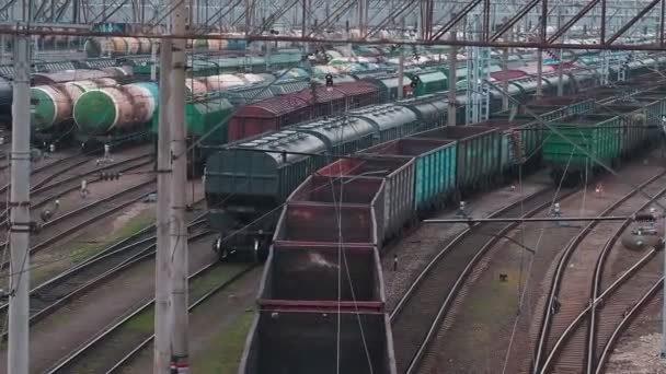 Noworossijsk Russland 2020 Eisenbahn Zug Güterwagen — Stockvideo