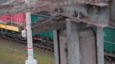 Novorossiysk, Rusya - 03.03.2020 Demiryolu. Tren. Nakliye. İstasyon. Sıralama Merkezi. 