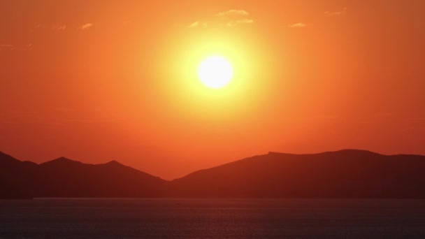 Alba Sulle Montagne Sul Mare Nessuna Gente Colore Arancione Del — Video Stock