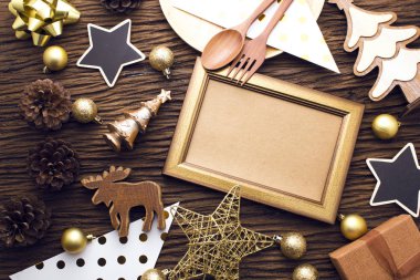 Vintage altın yumuşak tonu renk ile mutlu Noeller