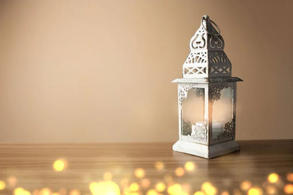 Vintage ışık fener bokeh Noel kavramı ile