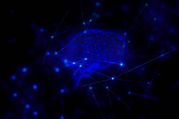 ai brain network social online internet, machine deep learning and data cloud storage digital grid futuristic, background 3d illustration rendering, health neuron cell