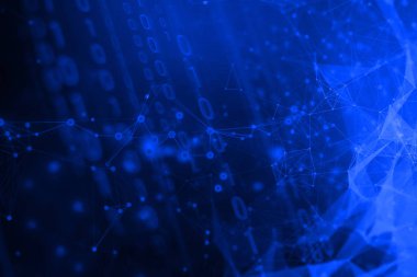 Güvenlik gizlilik simgesini ağ sosyal interneti ile kilitle, arkaplan 3D illüstrasyon oluşturma, hacker 'dan güvenli veri sunucusu, yapay zeka robot sistemi