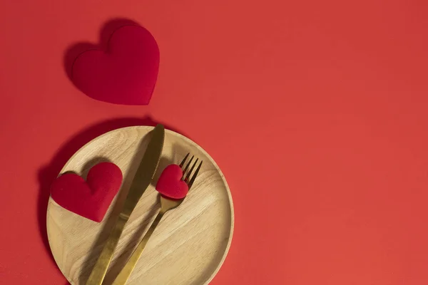 Widelec Sercem Szczęście Rodzina Miłością Sezonie Wakacyjnym Pozdrowienie Tła Walentynki — Zdjęcie stockowe
