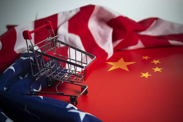 Wereldwijde Financiële Handelsoorlog Van Amerika China Strijd Markteconomie Van Vraag — Stockfoto