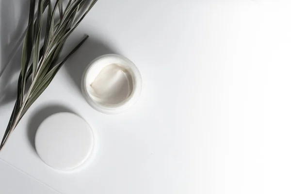 Güzellik Spası Tıbbi Cilt Bakımı Kozmetik Krem Serumu Beyaz Dekor — Stok fotoğraf