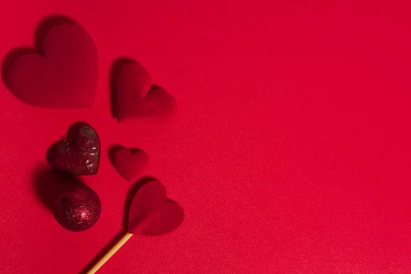 Szczęście Rodzina Miłości Czerwone Serce Sezonie Wakacyjnym Pozdrowienie Tła Walentynki — Zdjęcie stockowe