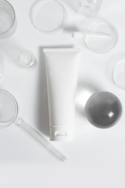 Schönheitsbehandlung Medizinische Hautpflege Und Kosmetische Lotion Creme Serumöl Mockup Flasche — Stockfoto
