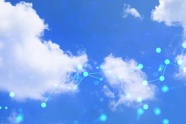 Przechowywanie Chmurze Tle Nieba Przez Cyfrowe Data Web Technologia Internetowa — Zdjęcie stockowe