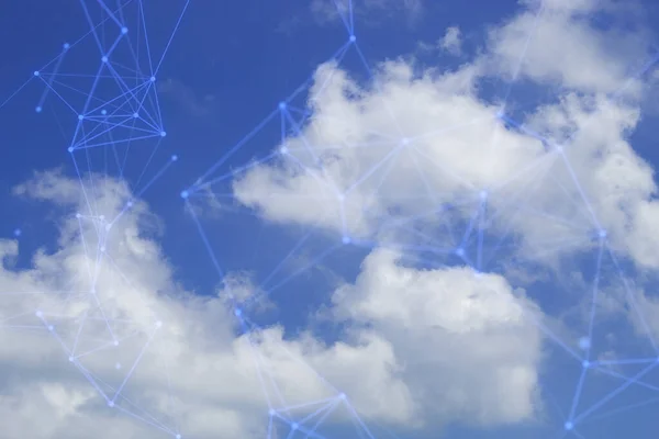 Przechowywanie Chmurze Tle Nieba Przez Cyfrowe Data Web Technologia Internetowa — Zdjęcie stockowe