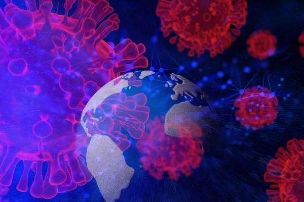 Ncov Covid 19構造体の血液Dnaコロナウイルス危機発生パンデミックバイオハザード細胞原子疾患症候群中国武漢市を背景に 健康的な医療概念 — ストック写真